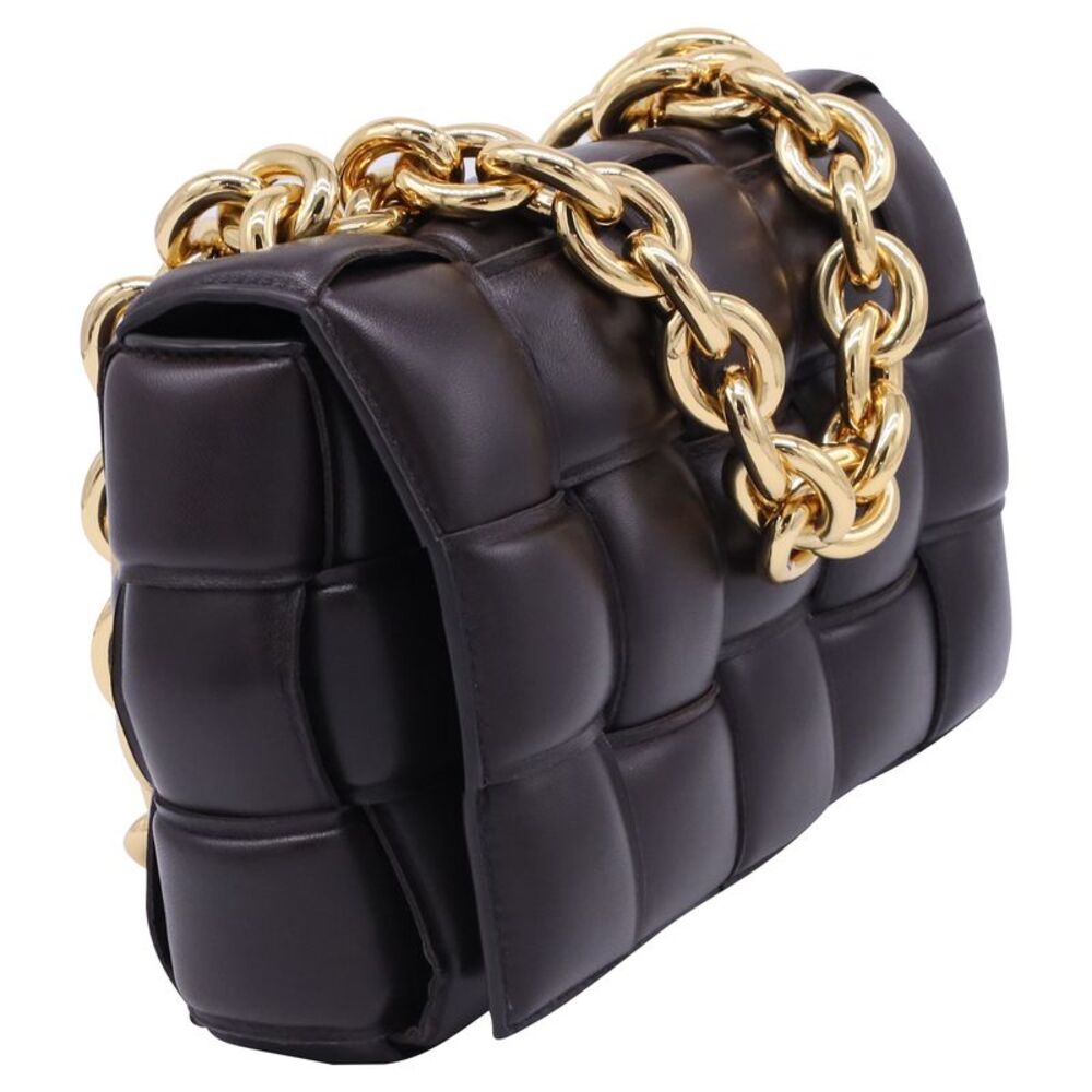 Bottega Veneta Cassette Chain Shoulder Bag in Dark Brown Lamb Leather - Picture 3 of 12